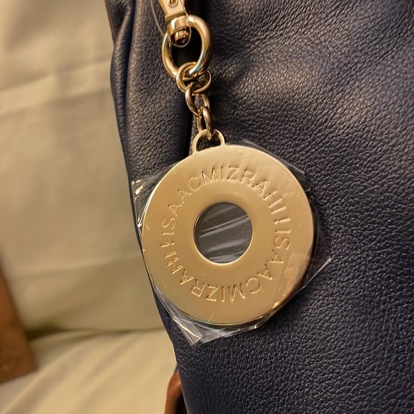 Brand new never used Black leather Isaac Mizrahi purse. Brown leather trim/strap - Picture 3 of 8